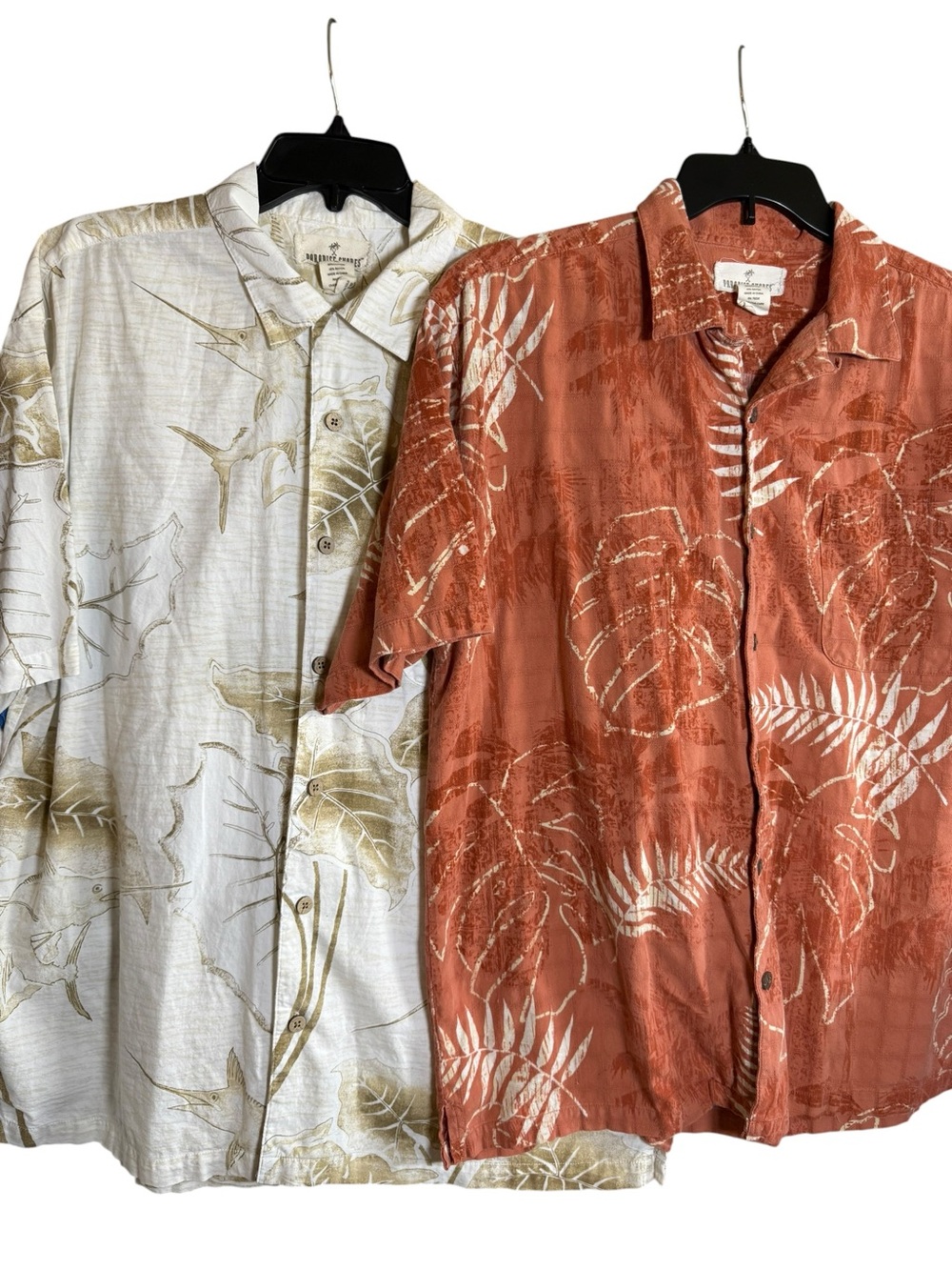 Paradise Shores Men's XL Short Sleeve Button Down Tropical Shirts Marlin Leaf- 2